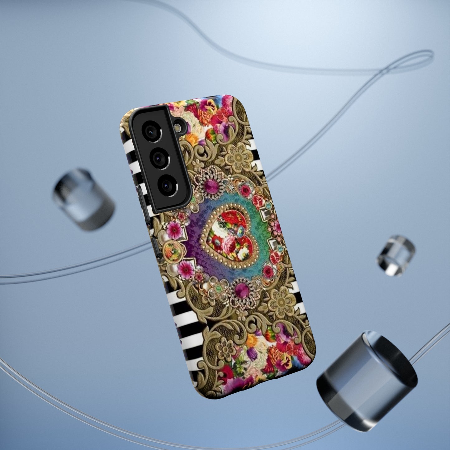 Jewel Heart Print Impact-Resistant Cases
