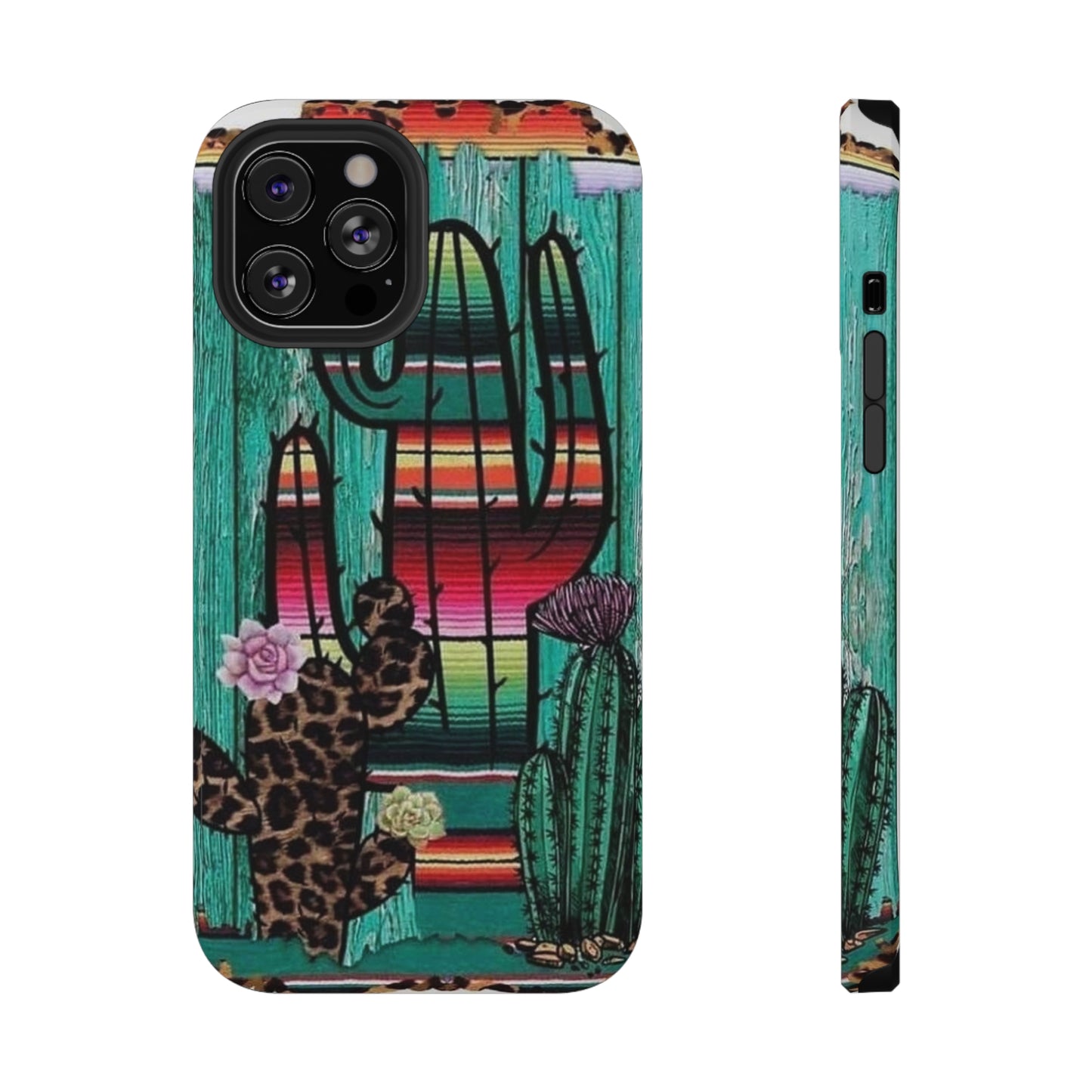 Three Cactus Print Impact-Resistant Cases