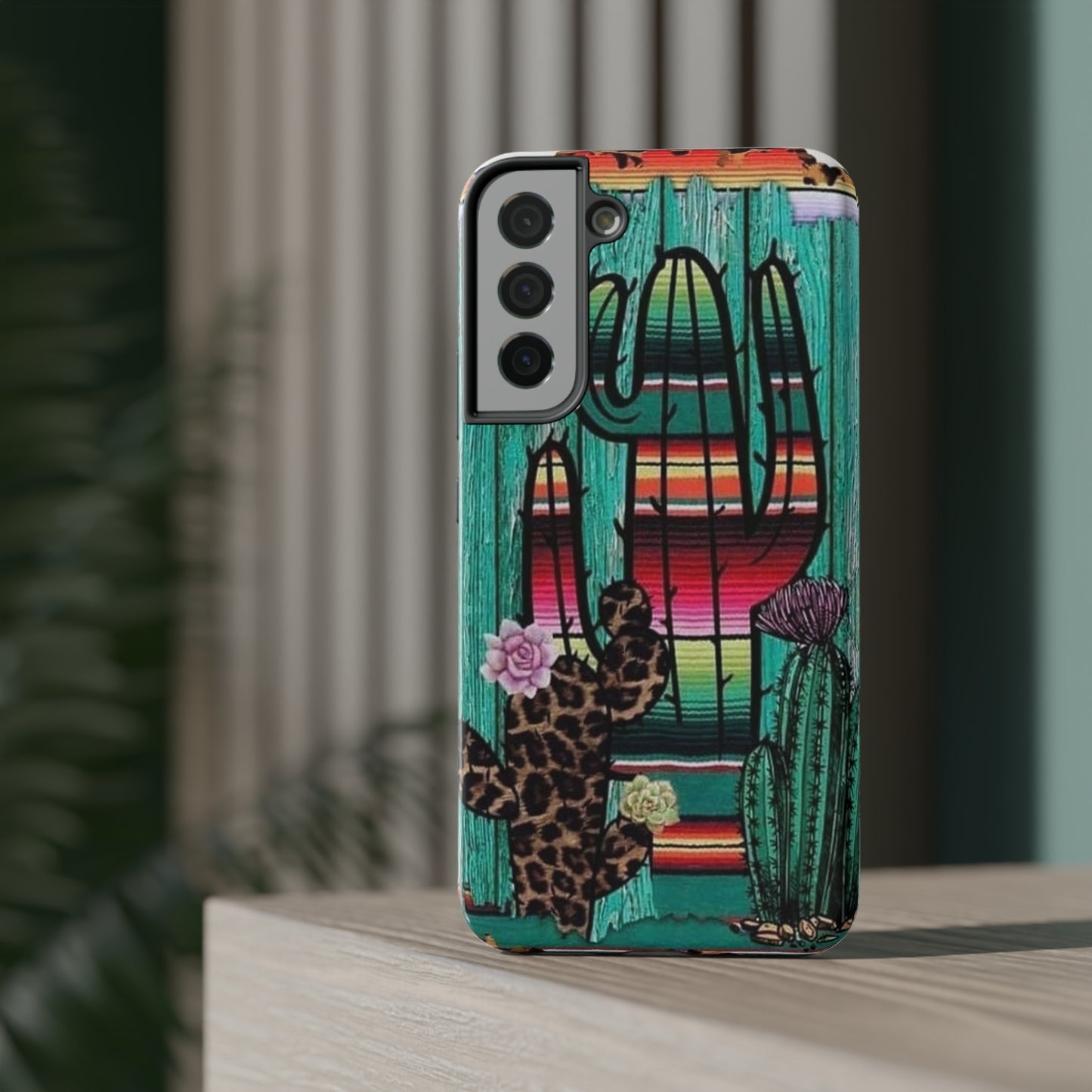 Three Cactus Print Impact-Resistant Cases