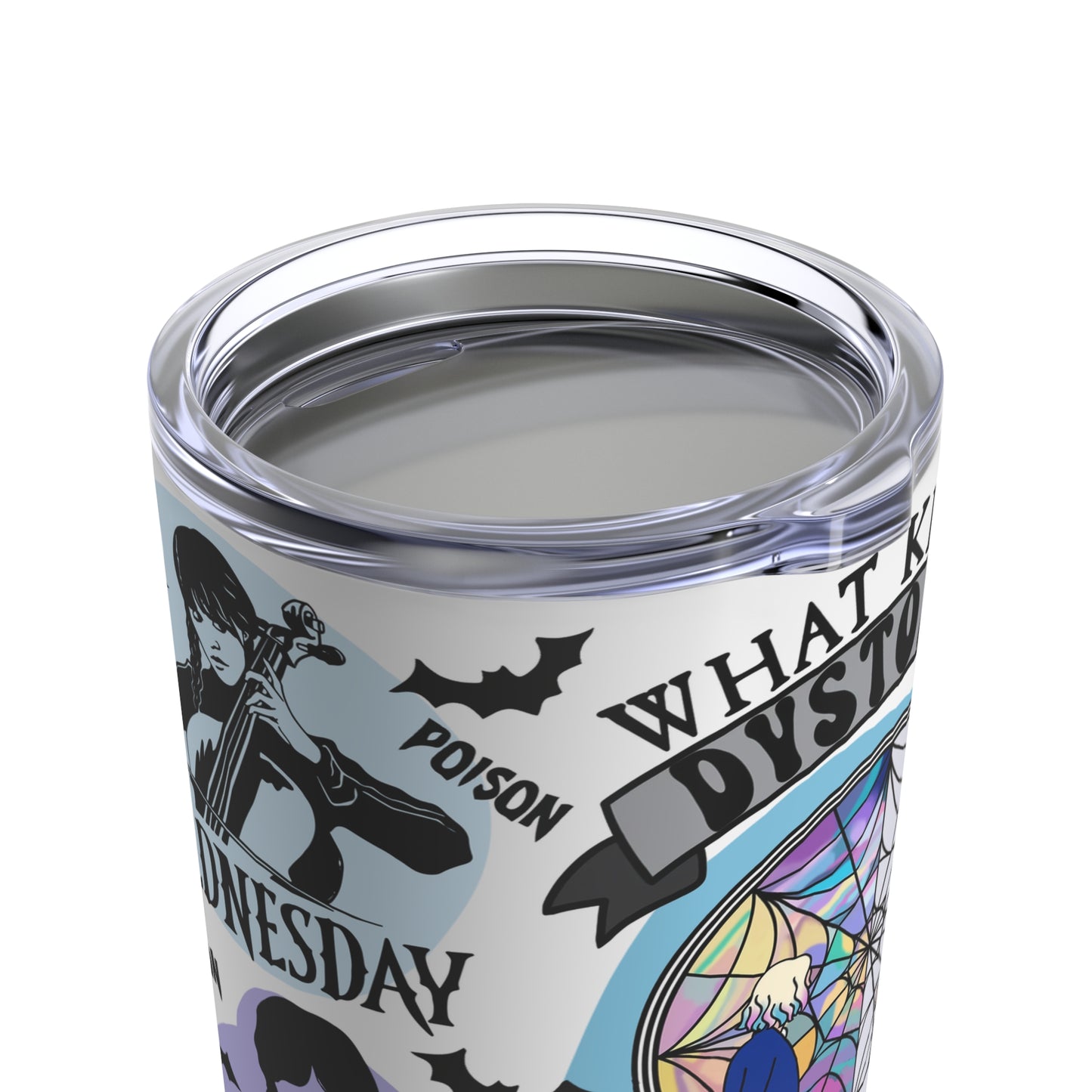 Wendseday Collage Skinny Steel Tumbler with Straw, 20oz