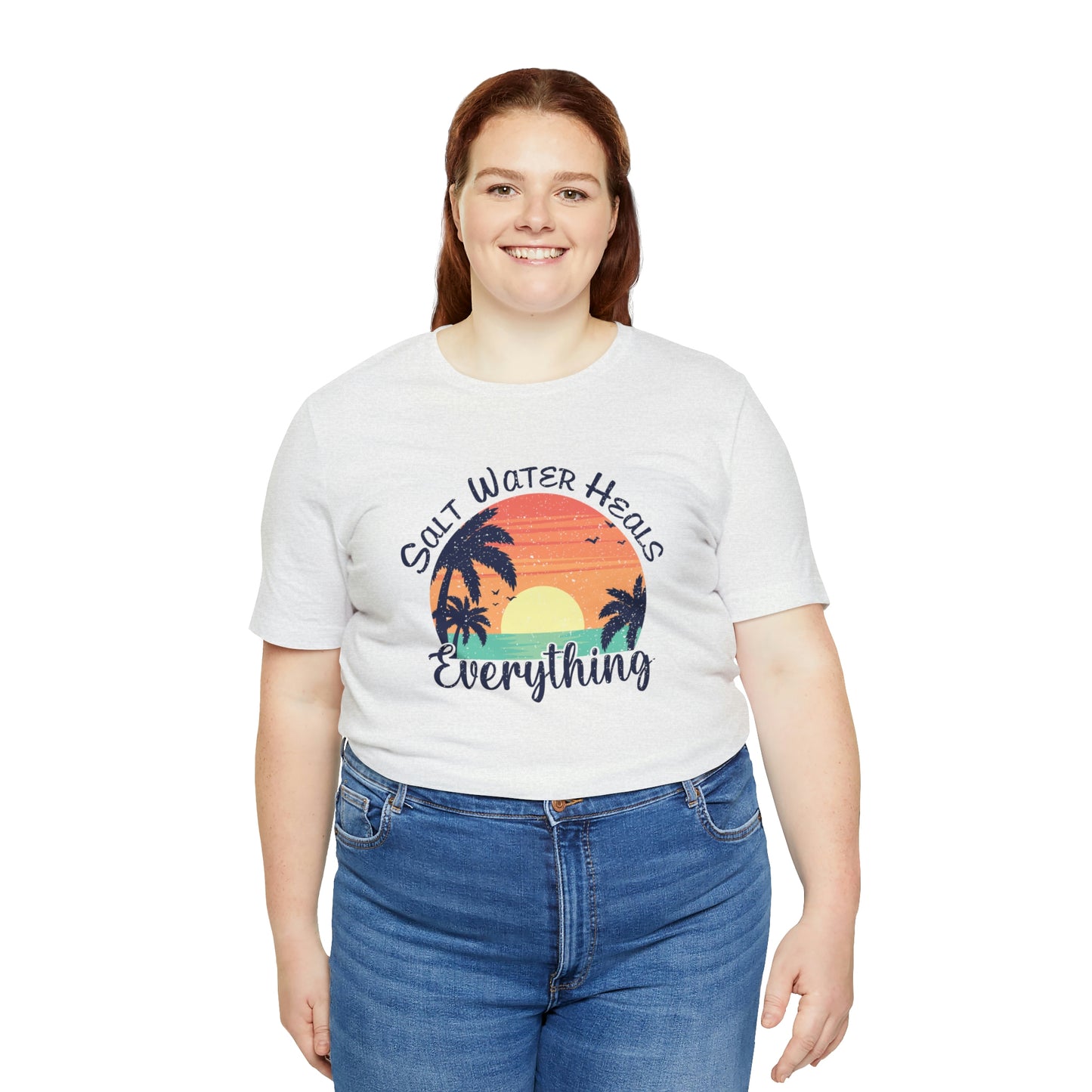 Saltwater Heals Everything Print Jersey Short Sleeve Tee