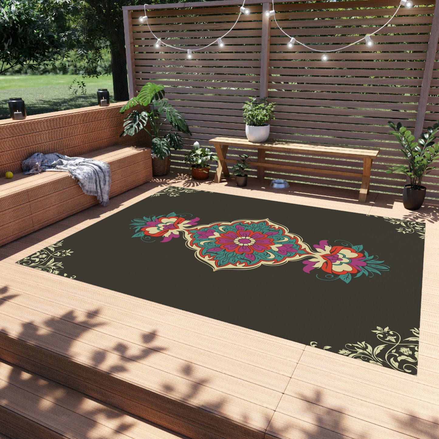 Mandela Print Outdoor Rug