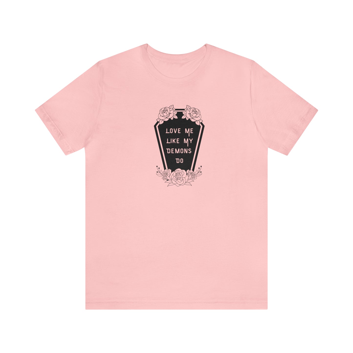 Love Me Like My Demons Do Print Jersey Short Sleeve Tee