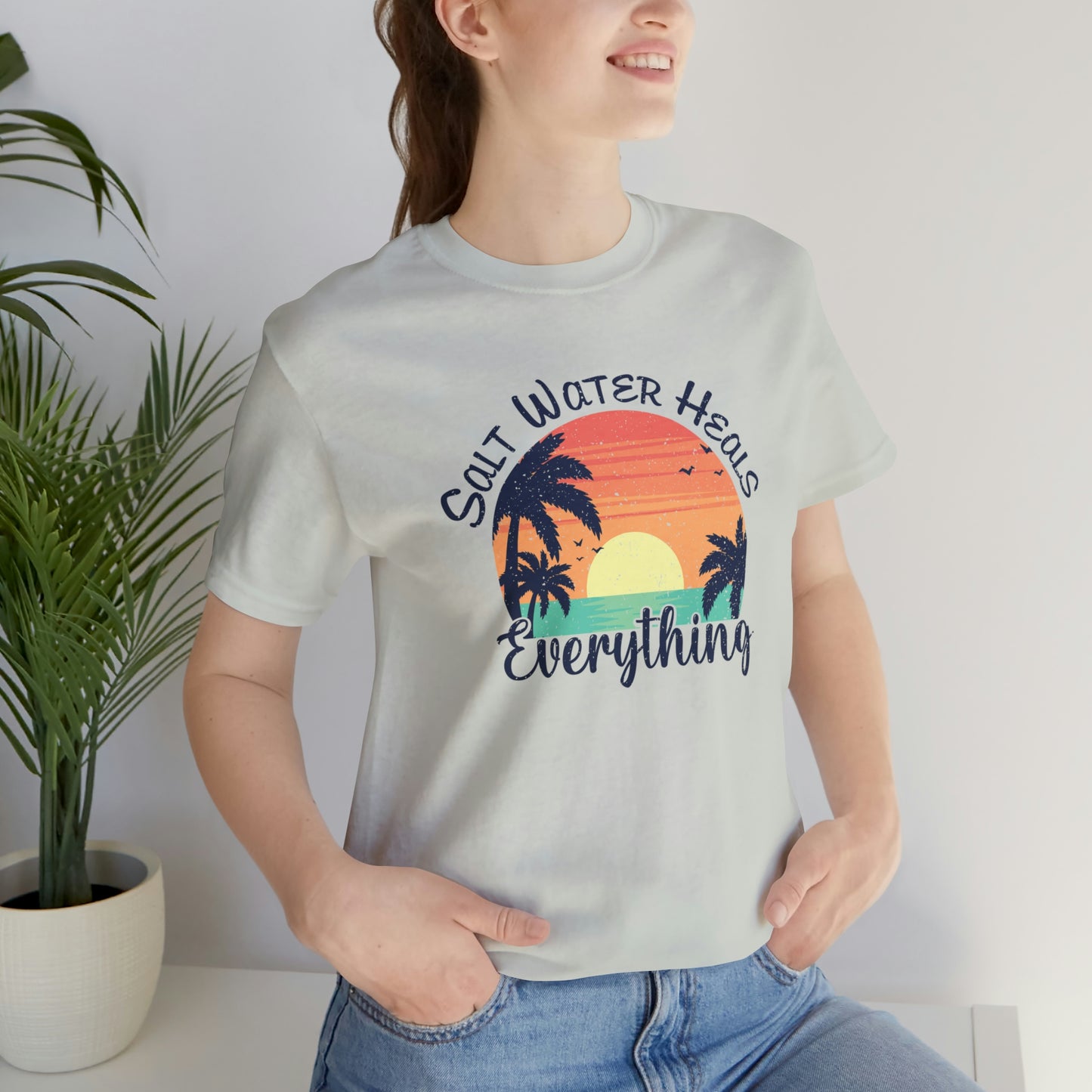 Saltwater Heals Everything Print Jersey Short Sleeve Tee