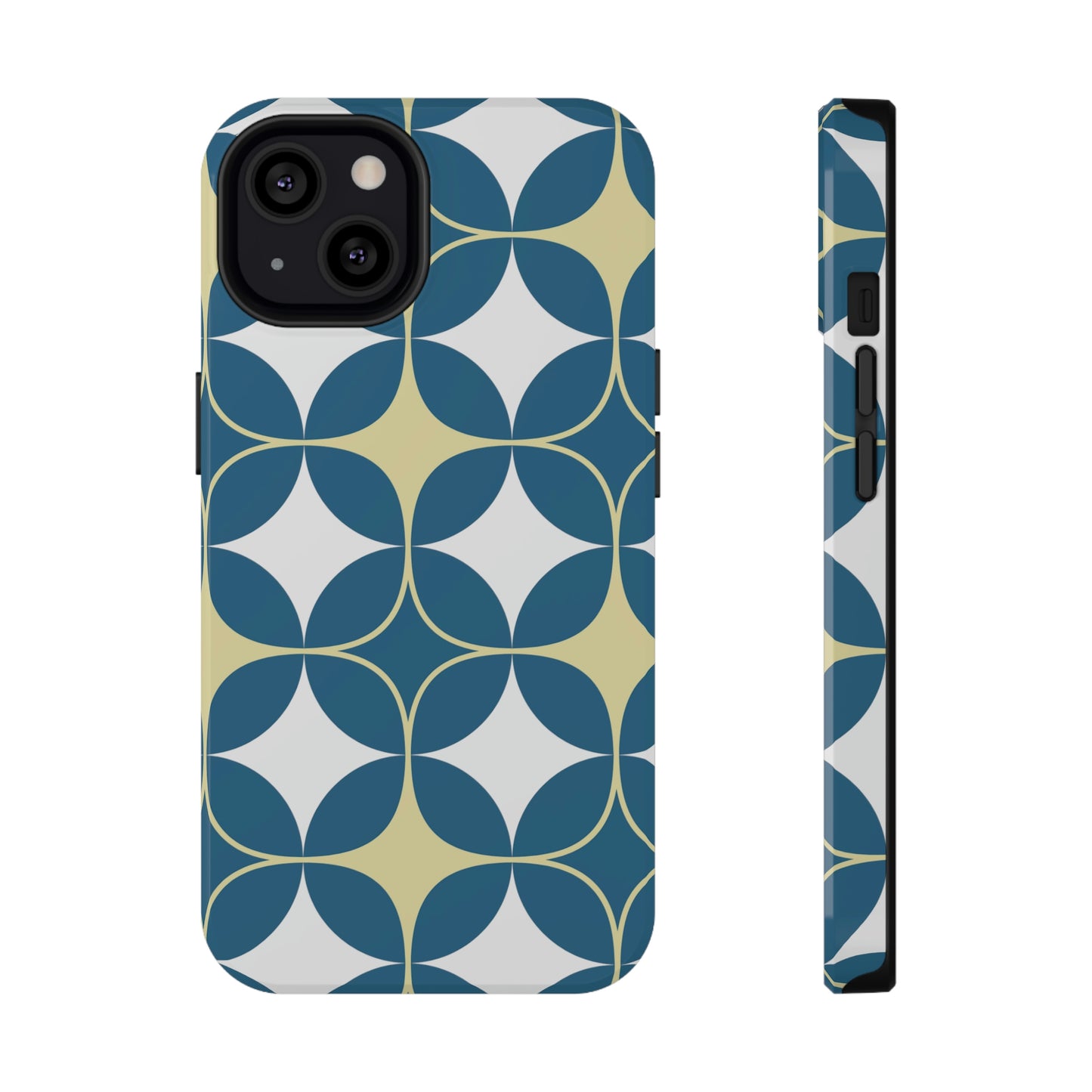 Geometric Blue Print Impact-Resistant Cases