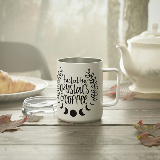 Fueled by Crystals and Coffee Insulated Coffee Mug, 10oz