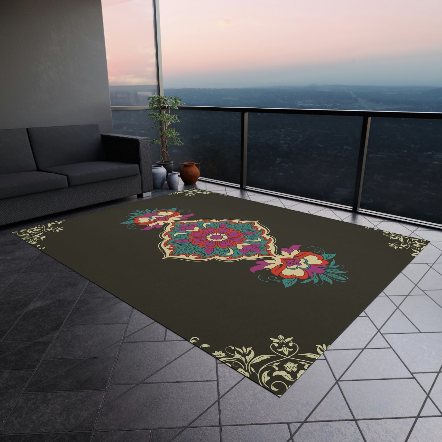 Mandela Print Outdoor Rug