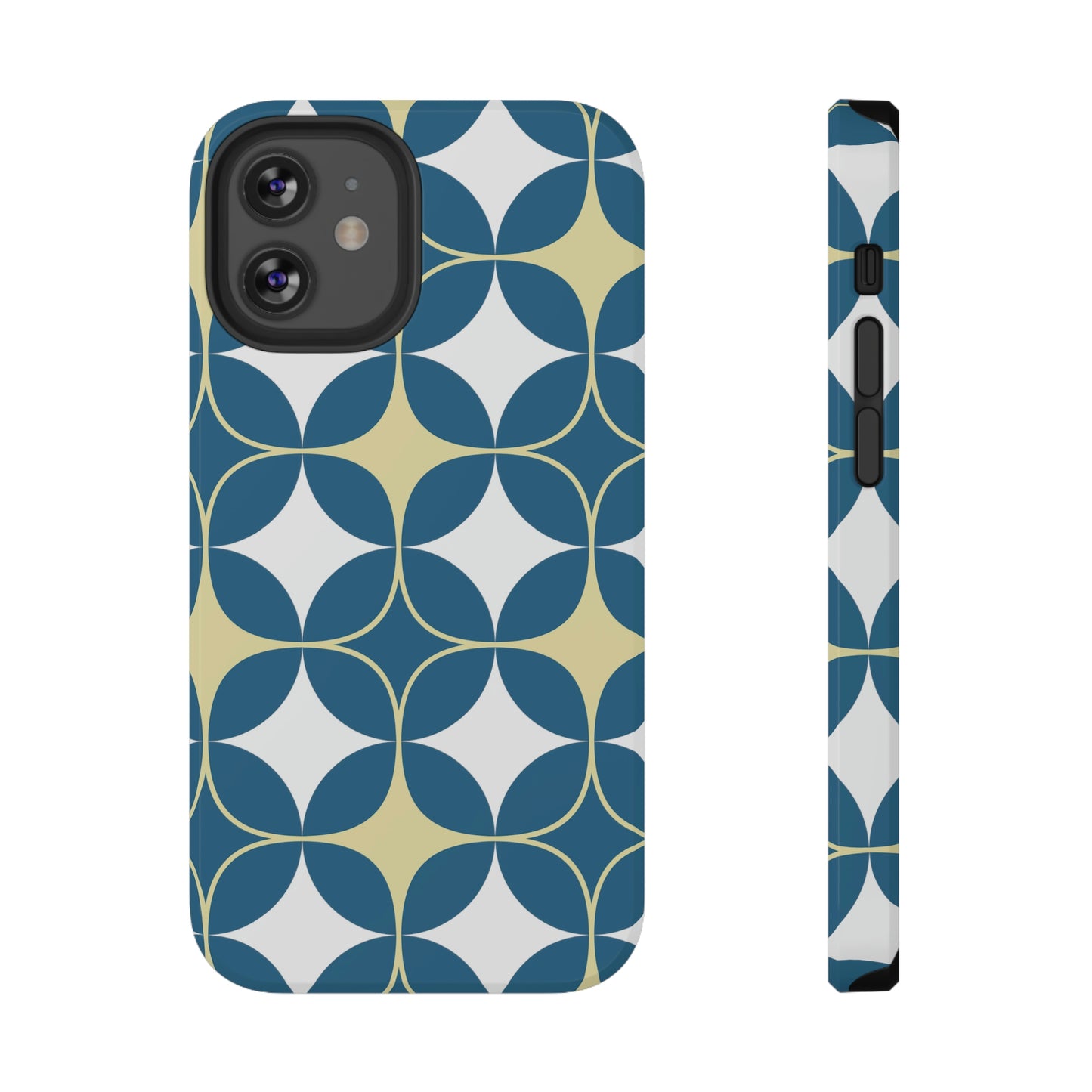 Geometric Blue Print Impact-Resistant Cases
