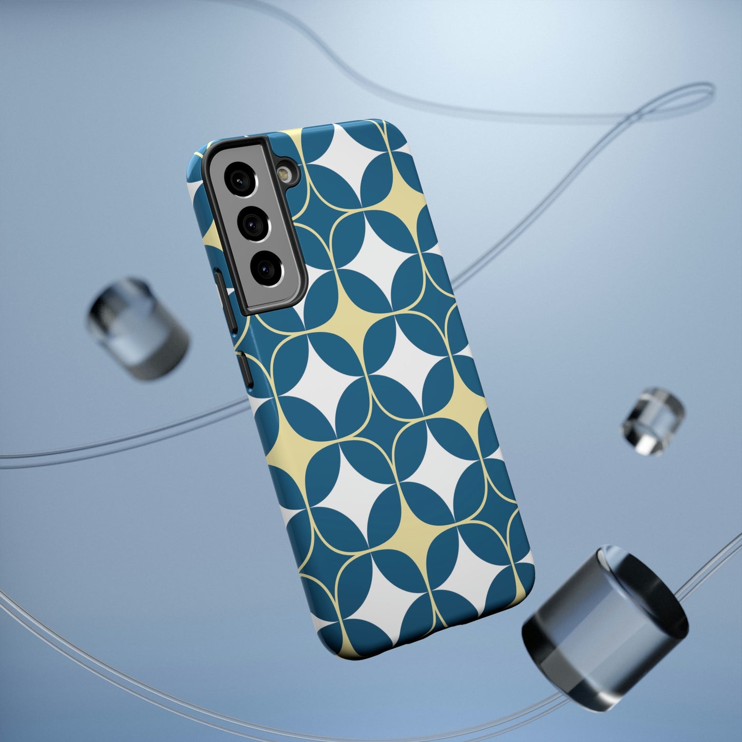 Geometric Blue Print Impact-Resistant Cases