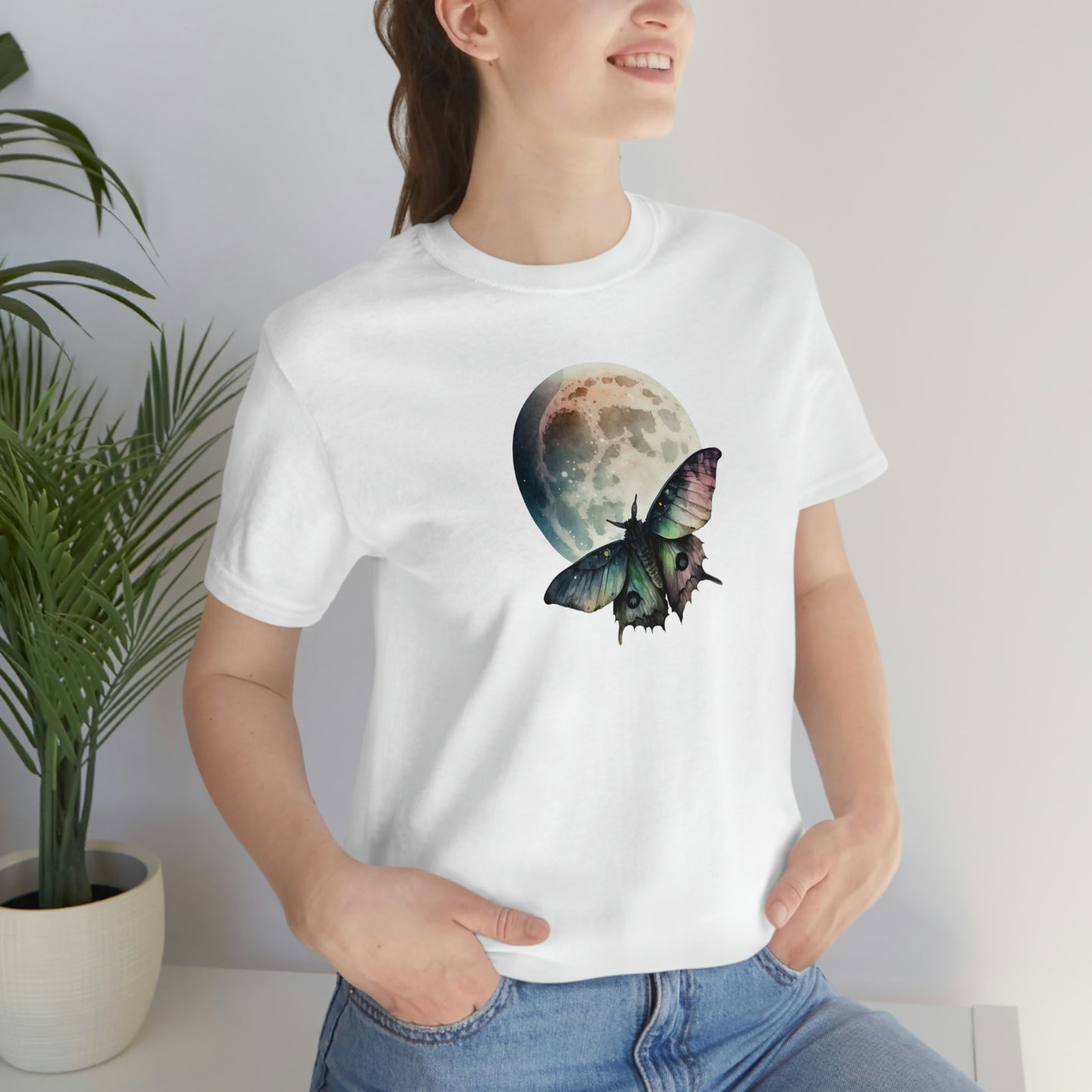 Lunar Moth Print Jersey Short Sleeve Tee