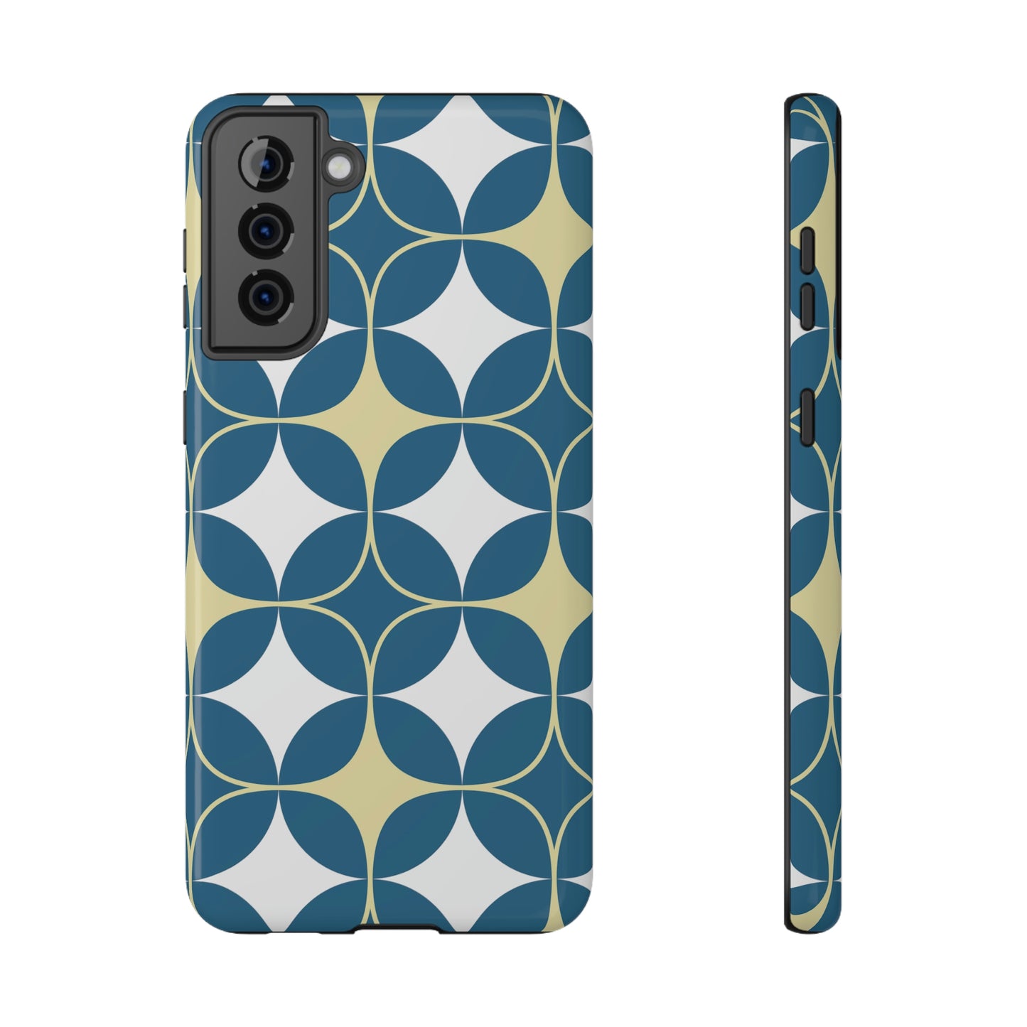 Geometric Blue Print Impact-Resistant Cases