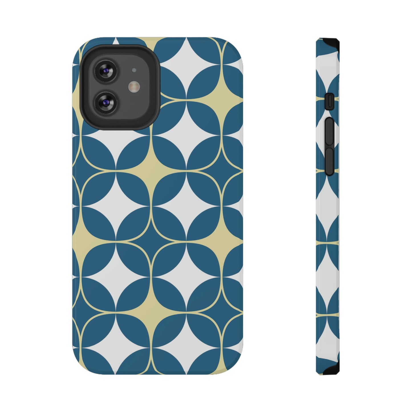 Geometric Blue Print Impact-Resistant Cases
