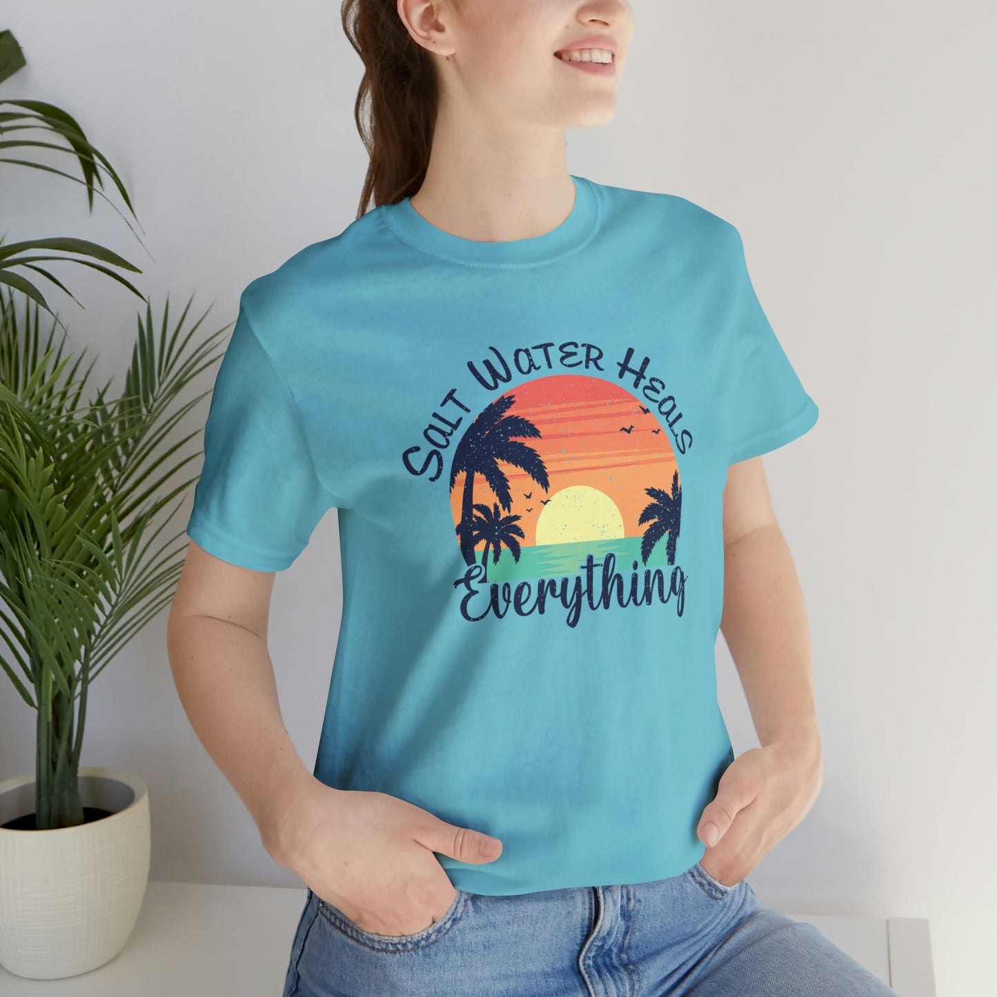 Saltwater Heals Everything Print Jersey Short Sleeve Tee