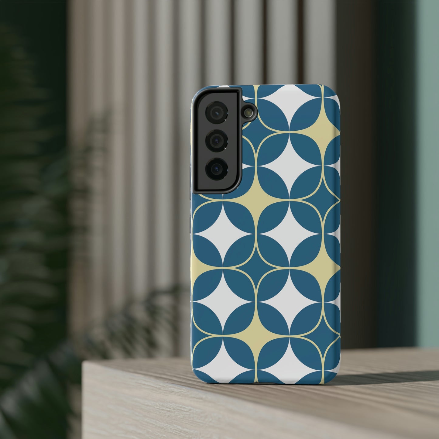 Geometric Blue Print Impact-Resistant Cases
