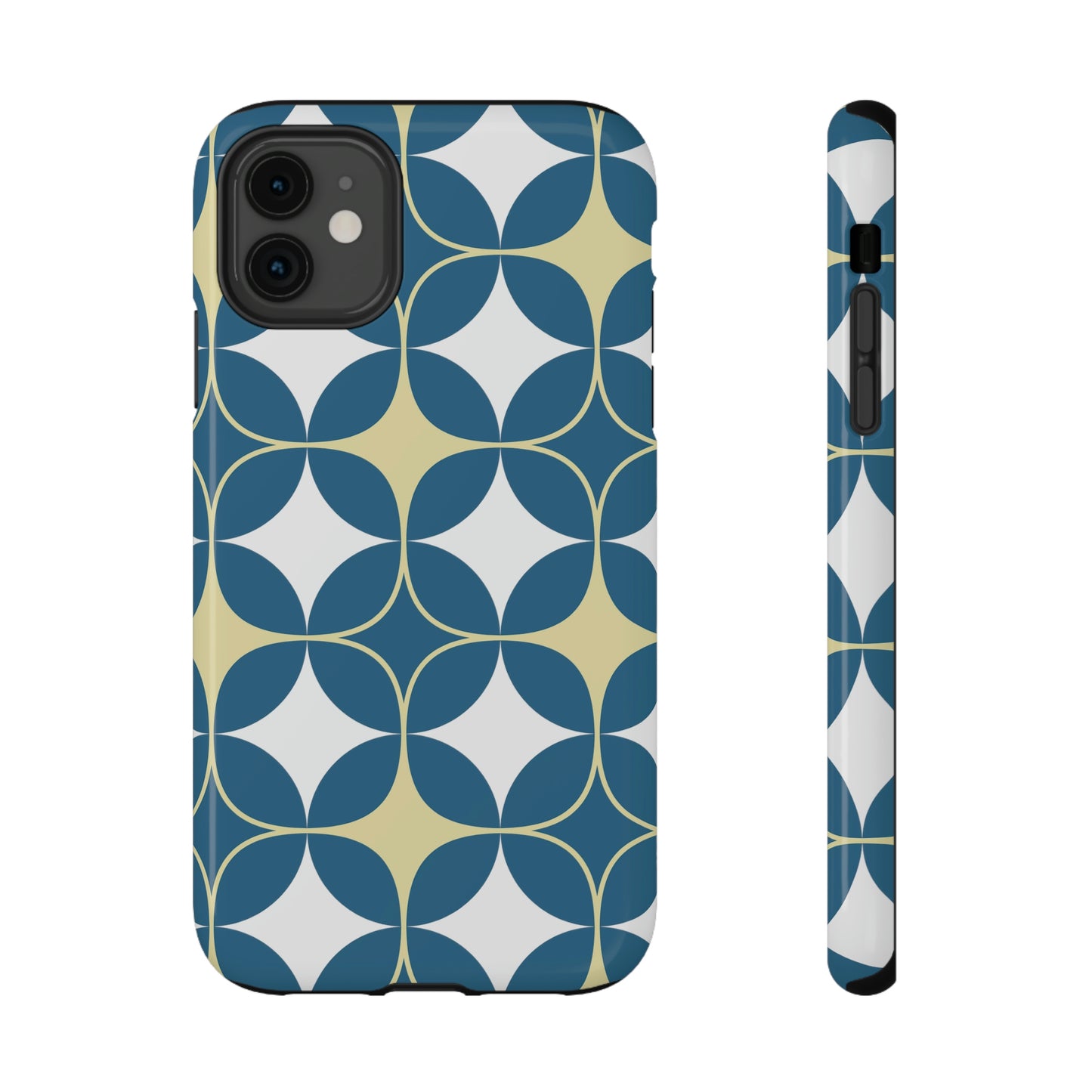 Geometric Blue Print Impact-Resistant Cases