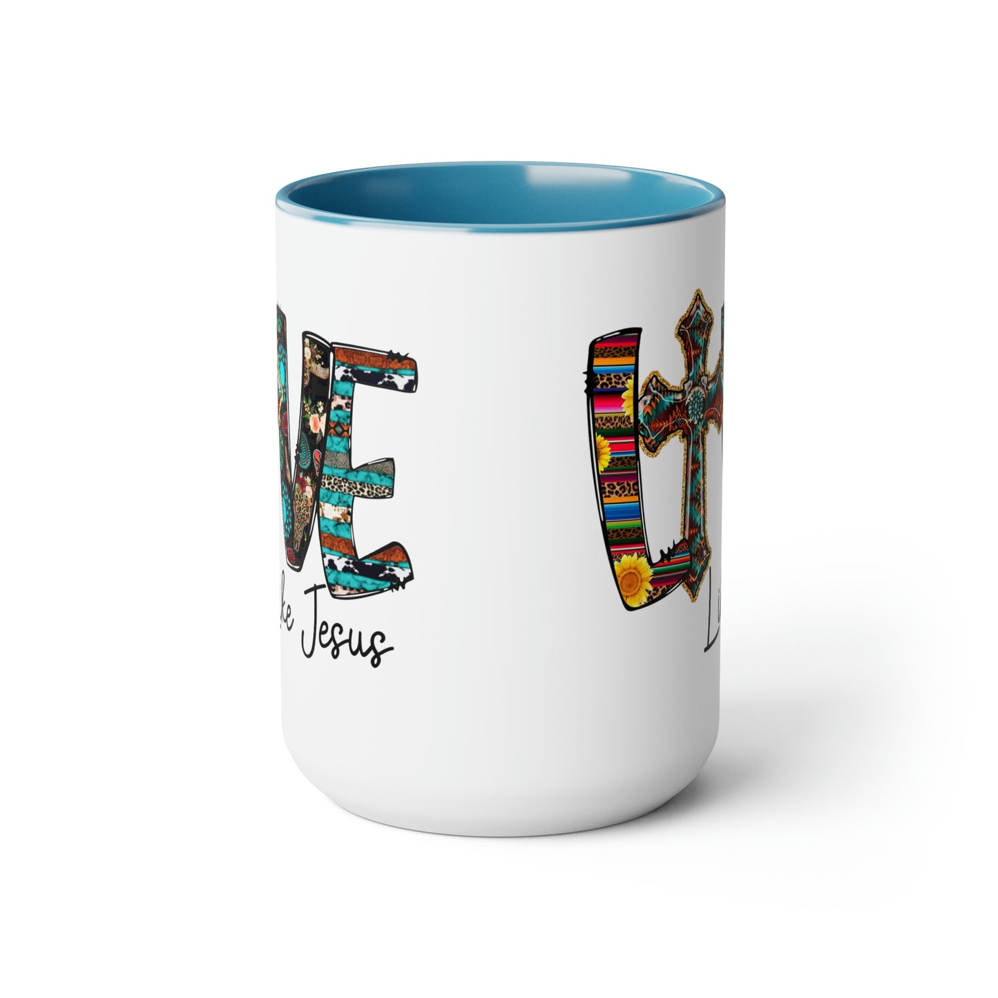 Live Like Jesus Two-Tone Coffee Mugs, 15oz