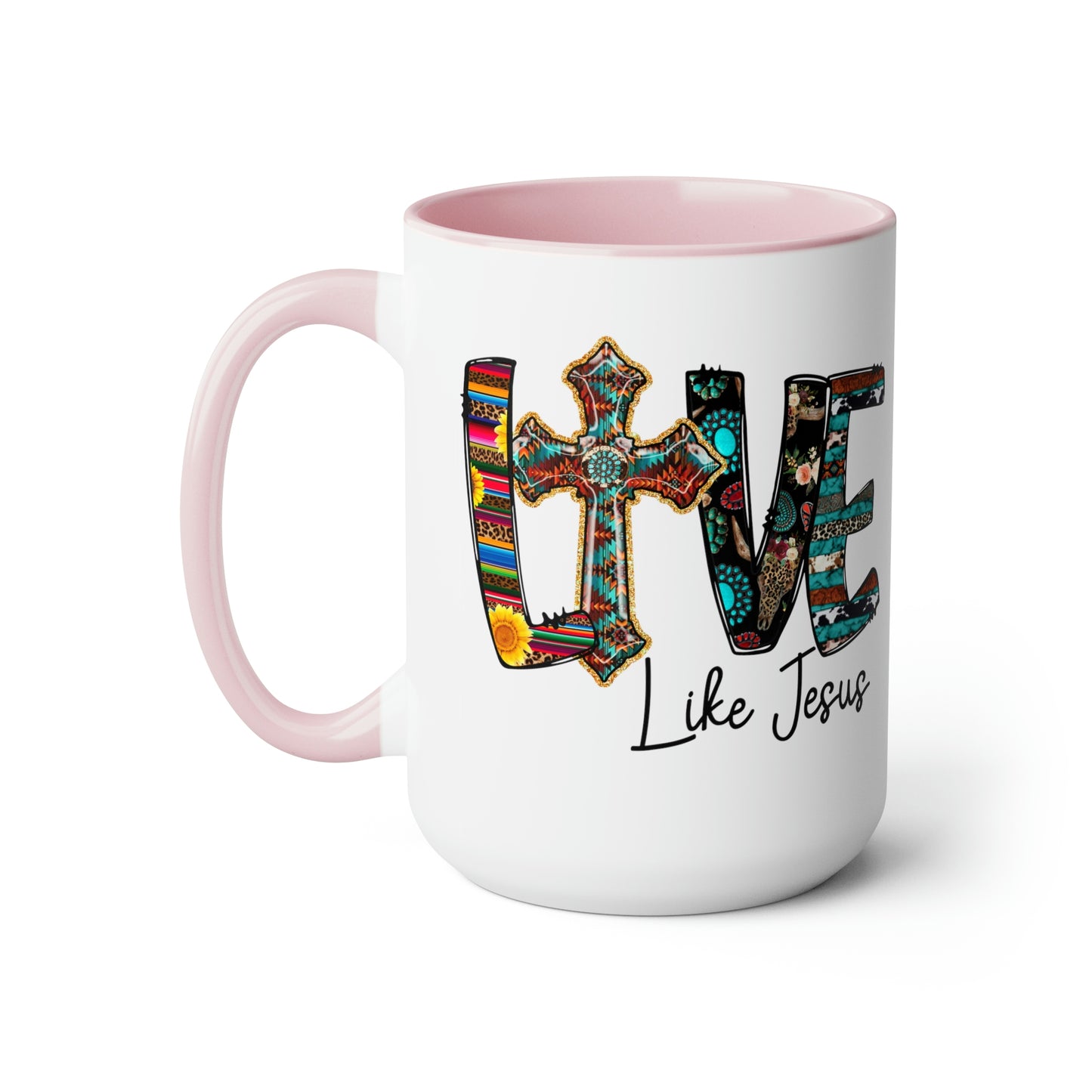 Live Like Jesus Two-Tone Coffee Mugs, 15oz