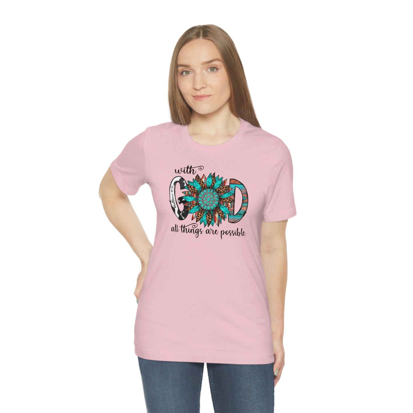 With God All Things Are Possible Unisex Jersey Short Sleeve Tee