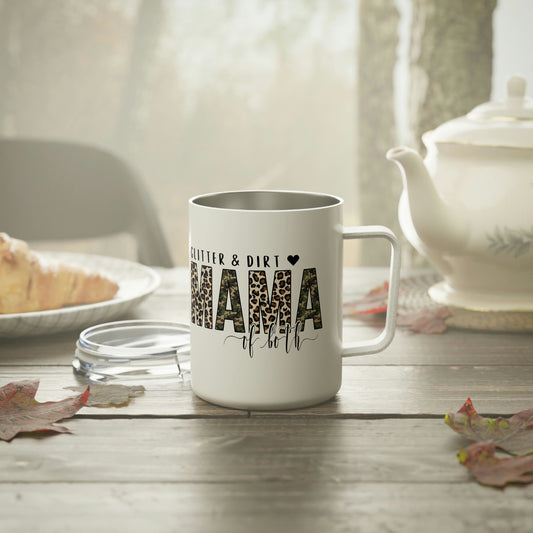 Glitter & Dirt Mama of Both Insulated Coffee Mug, 10oz