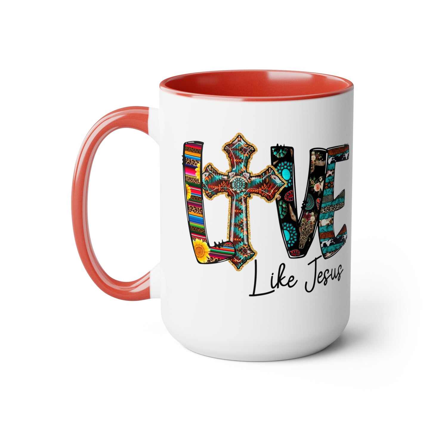 Live Like Jesus Two-Tone Coffee Mugs, 15oz