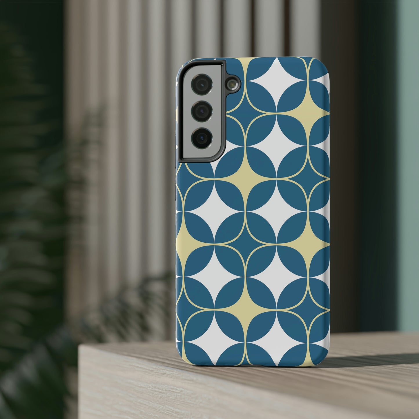 Geometric Blue Print Impact-Resistant Cases