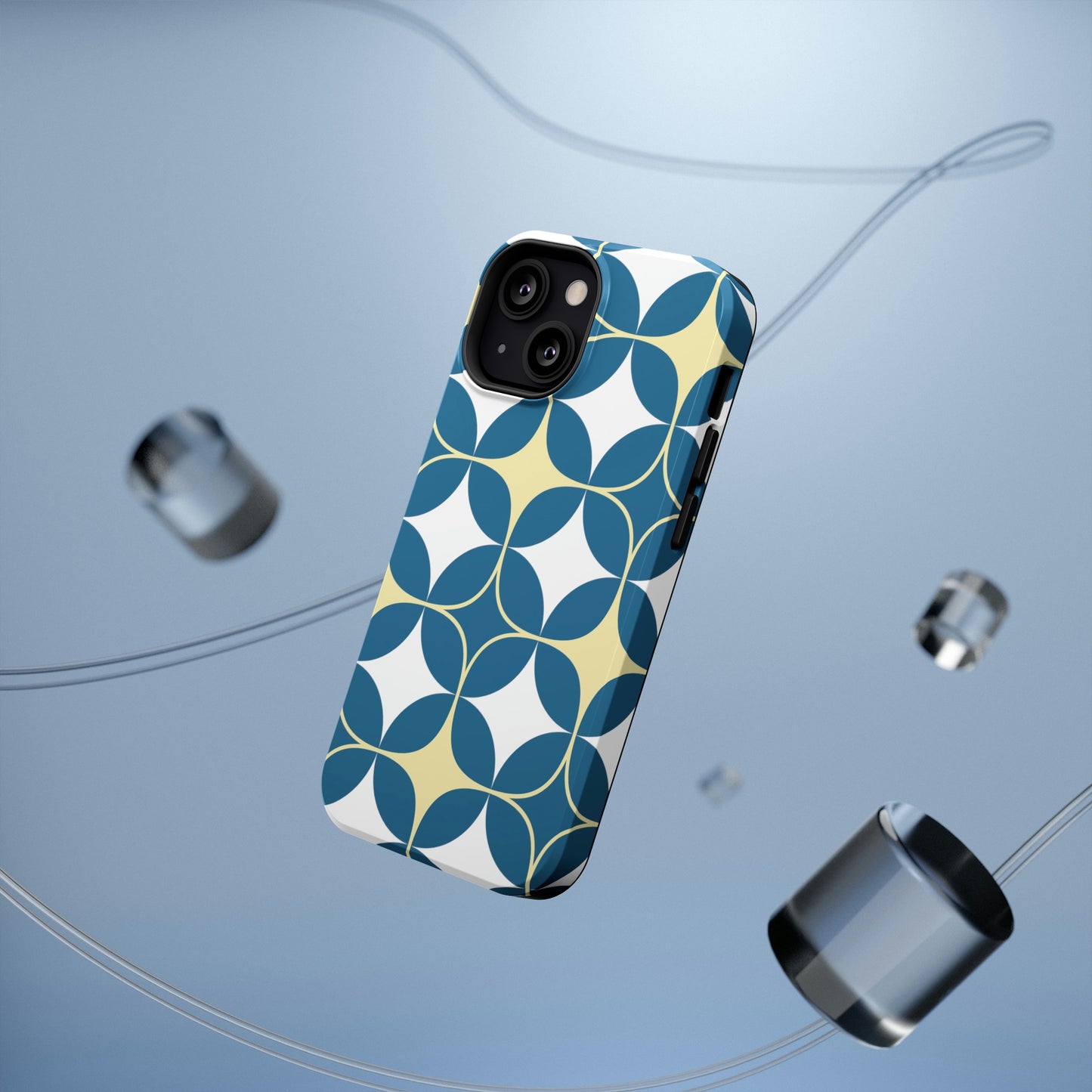 Geometric Blue Print Impact-Resistant Cases