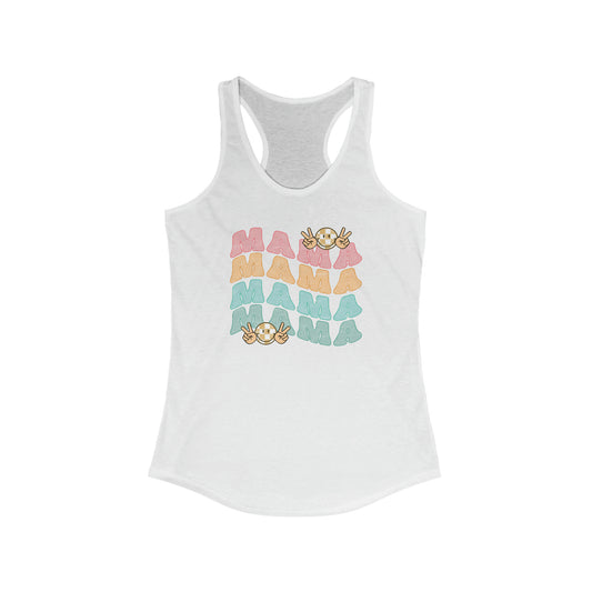 Mama Smiley Print, Women's Ideal Racerback Tank
