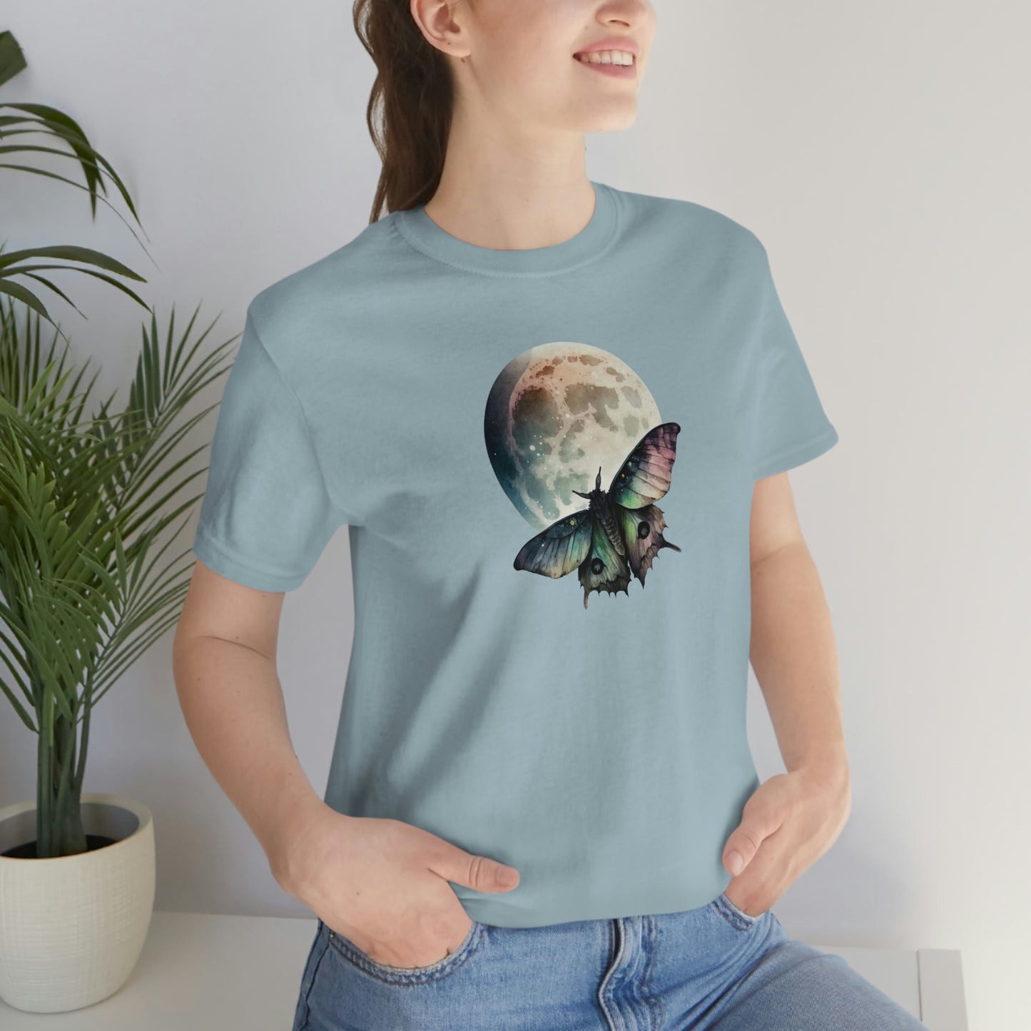 Lunar Moth Print Jersey Short Sleeve Tee