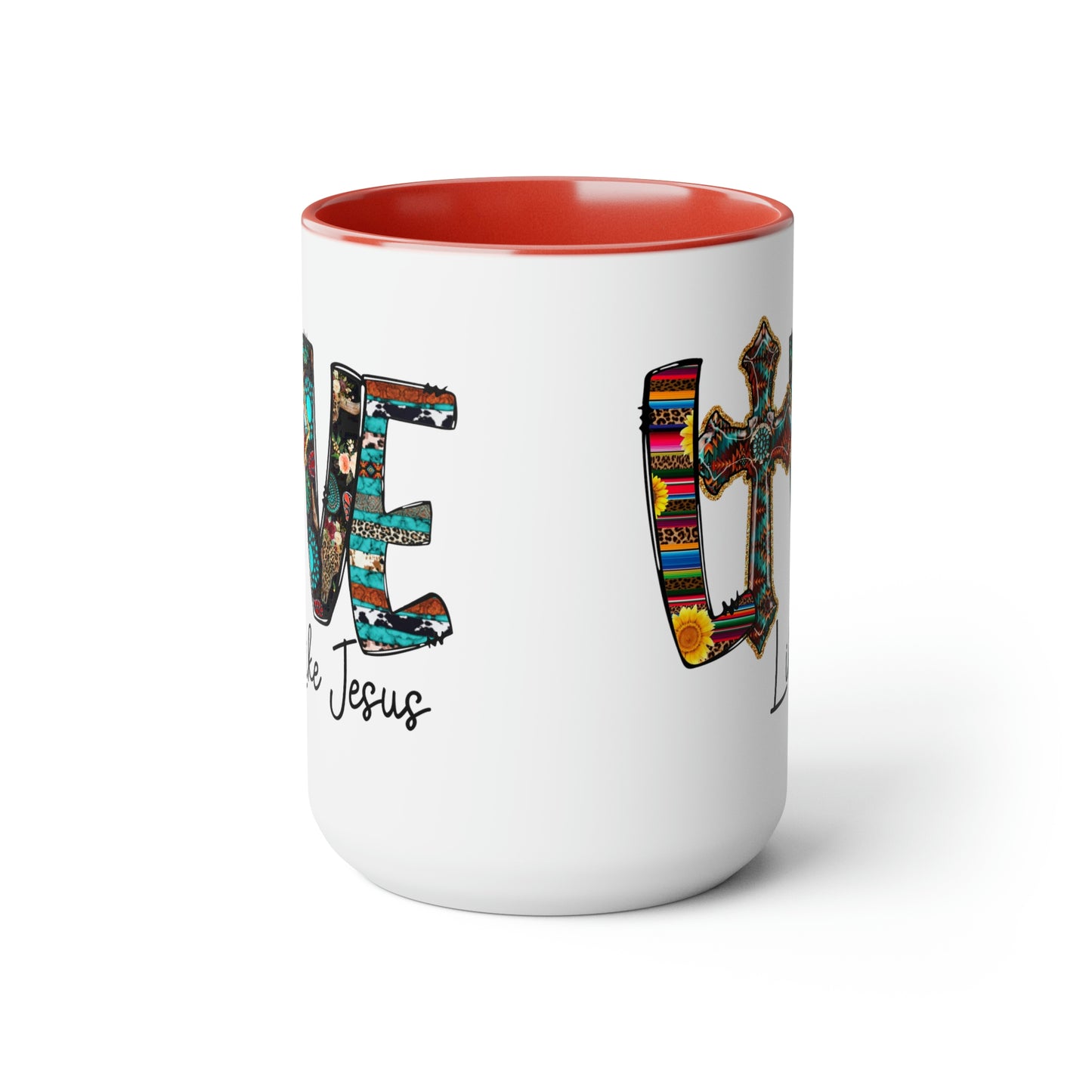 Live Like Jesus Two-Tone Coffee Mugs, 15oz