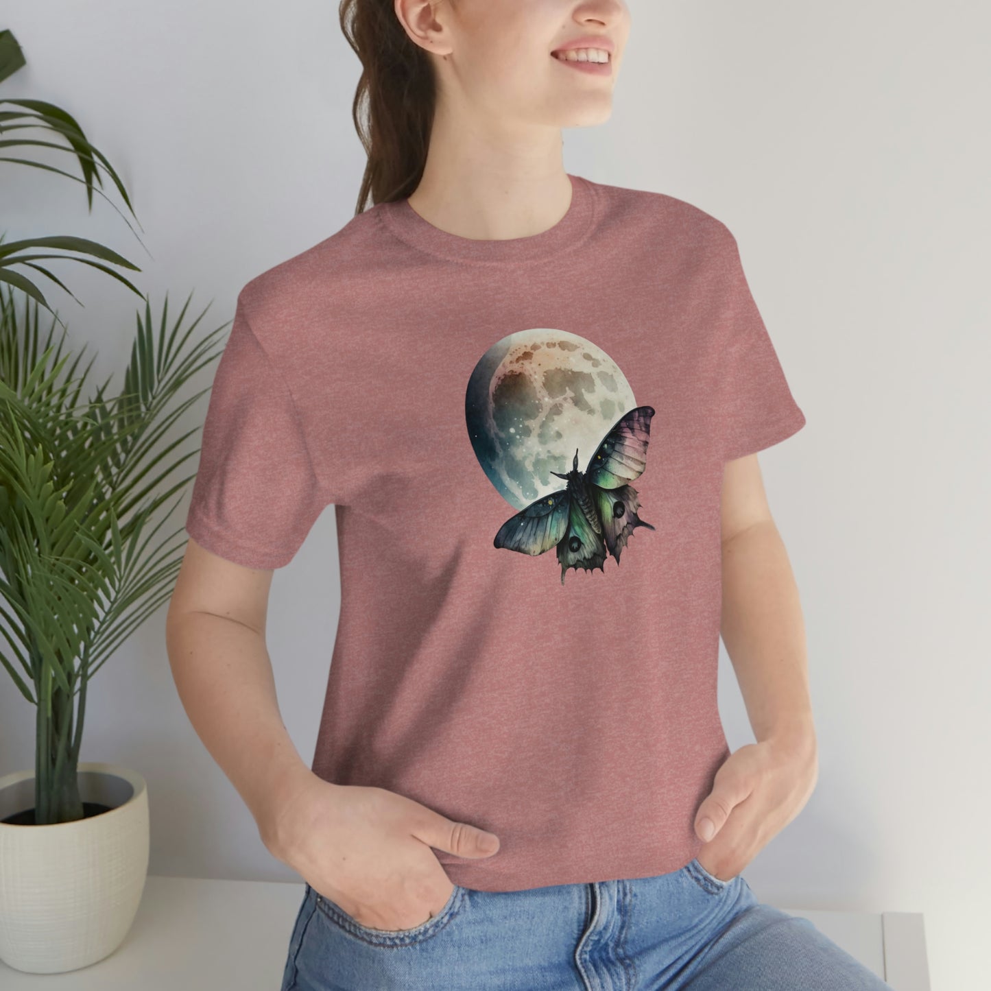 Lunar Moth Print Jersey Short Sleeve Tee