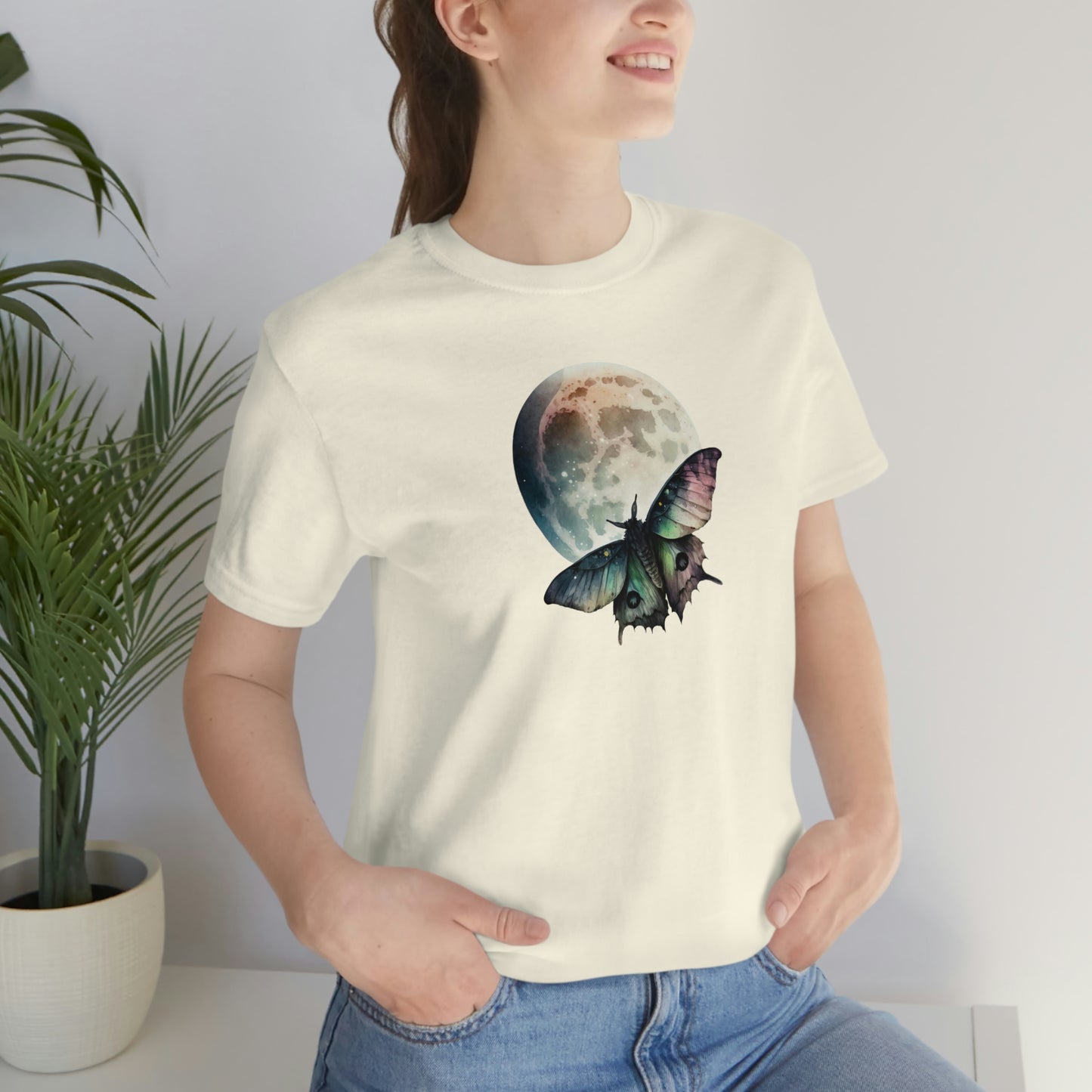 Lunar Moth Print Jersey Short Sleeve Tee