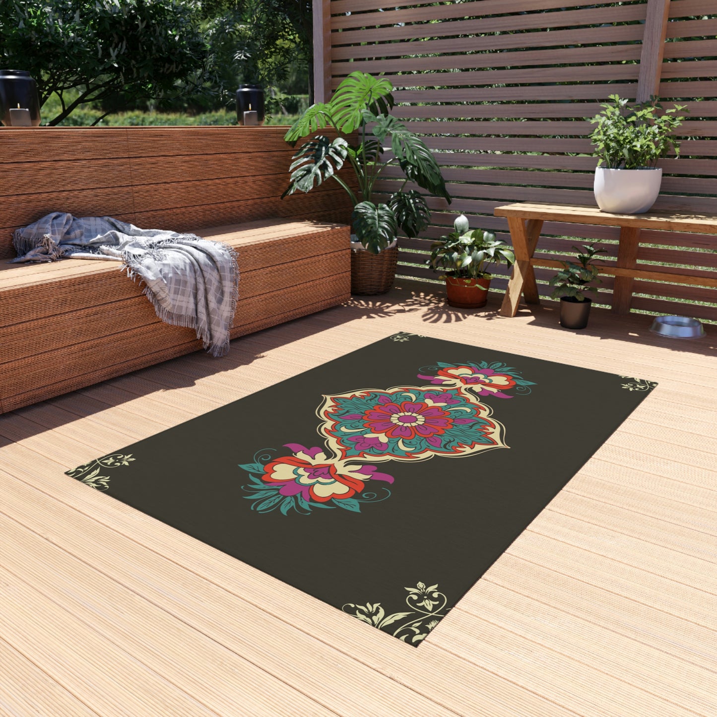 Mandela Print Outdoor Rug