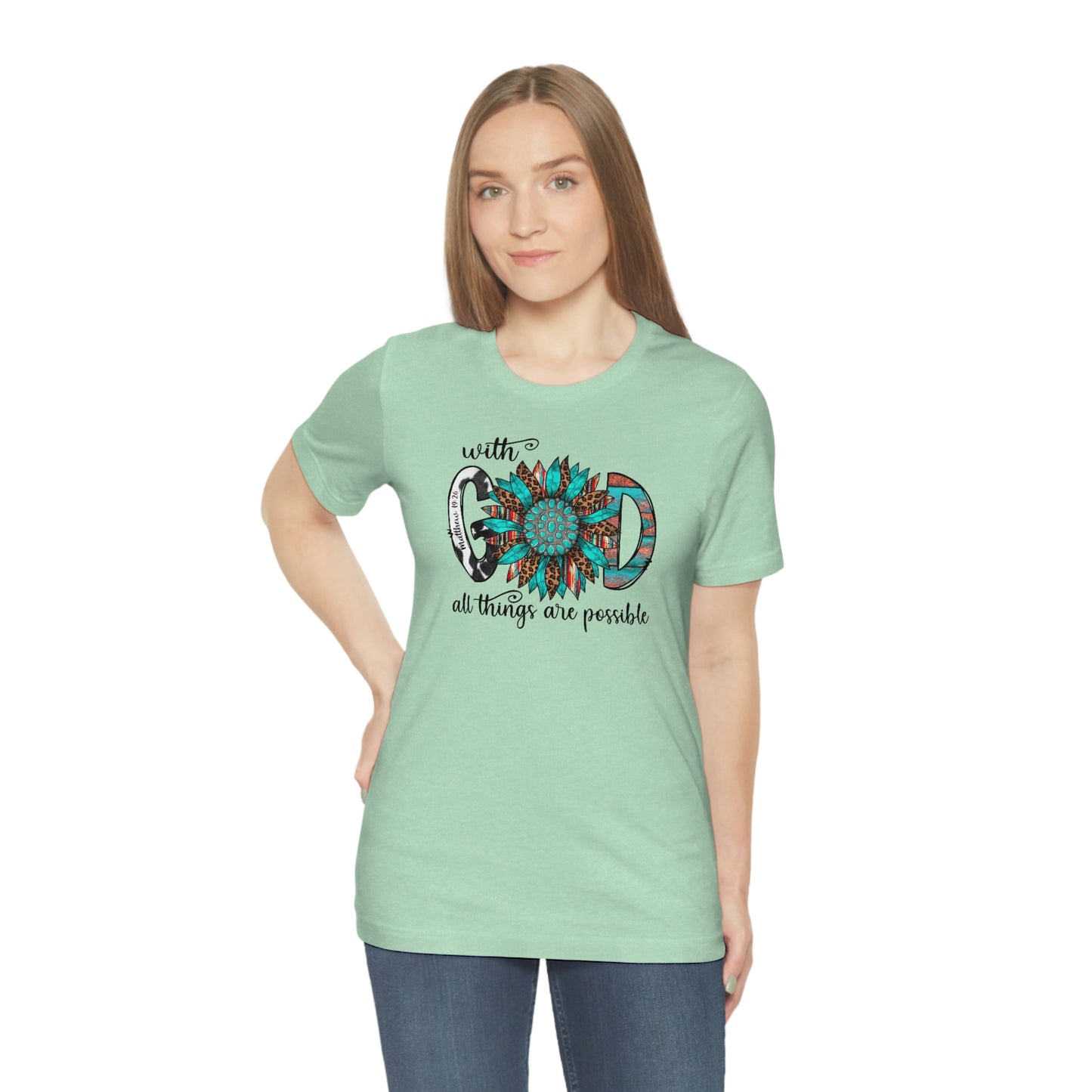With God All Things Are Possible Unisex Jersey Short Sleeve Tee