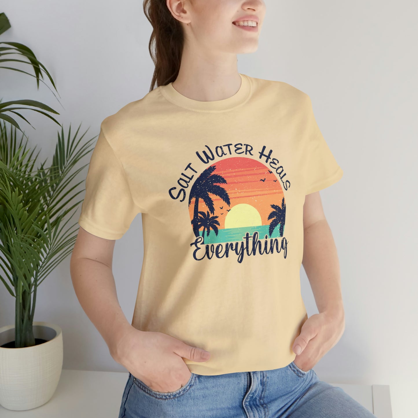 Saltwater Heals Everything Print Jersey Short Sleeve Tee