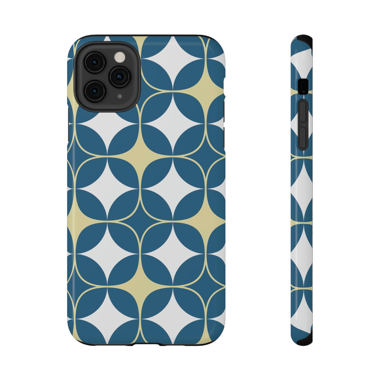 Geometric Blue Print Impact-Resistant Cases