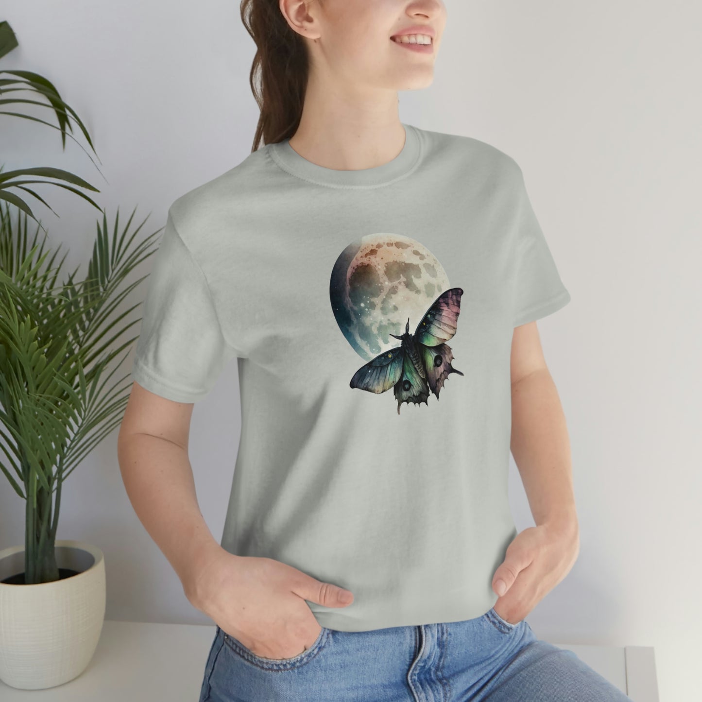 Lunar Moth Print Jersey Short Sleeve Tee