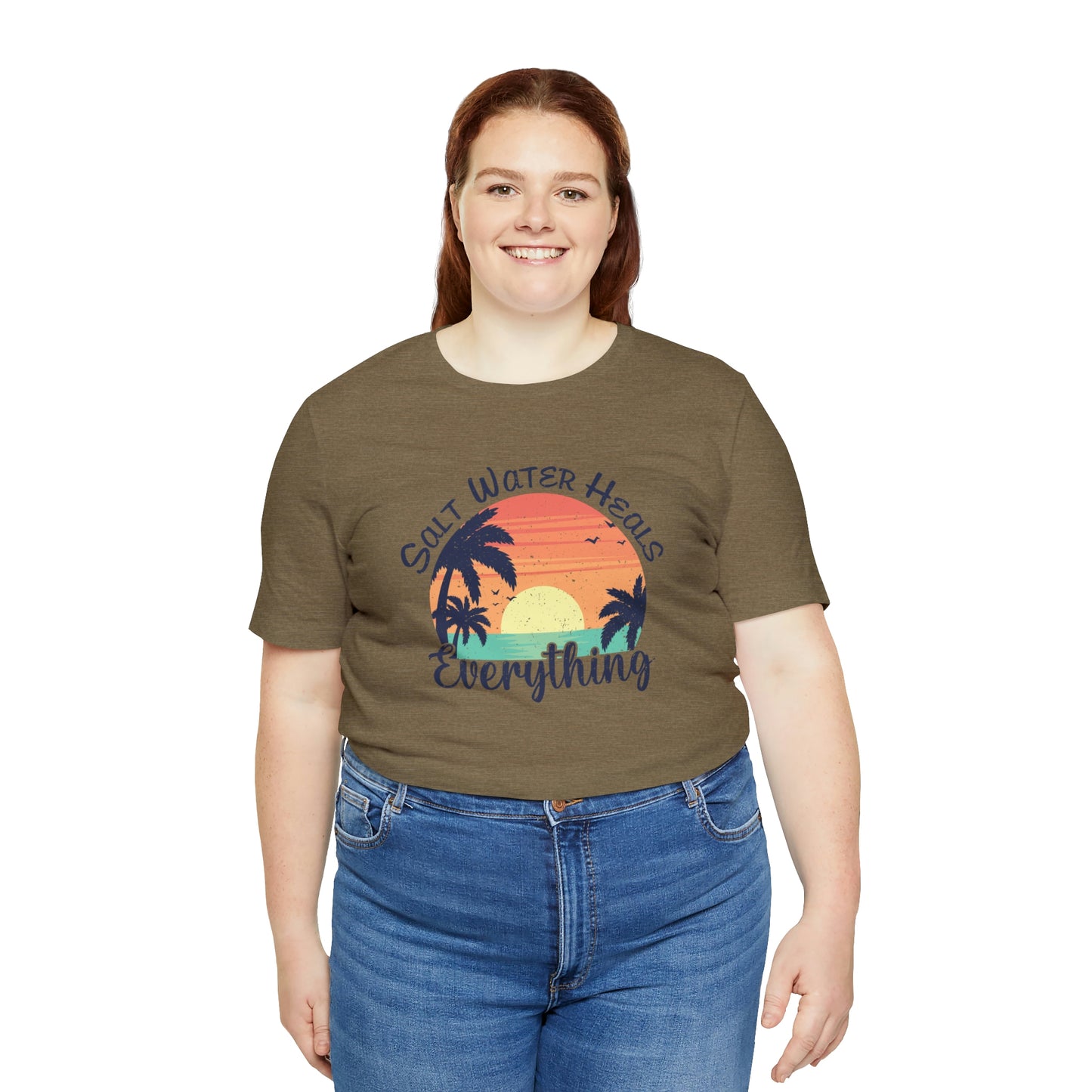 Saltwater Heals Everything Print Jersey Short Sleeve Tee