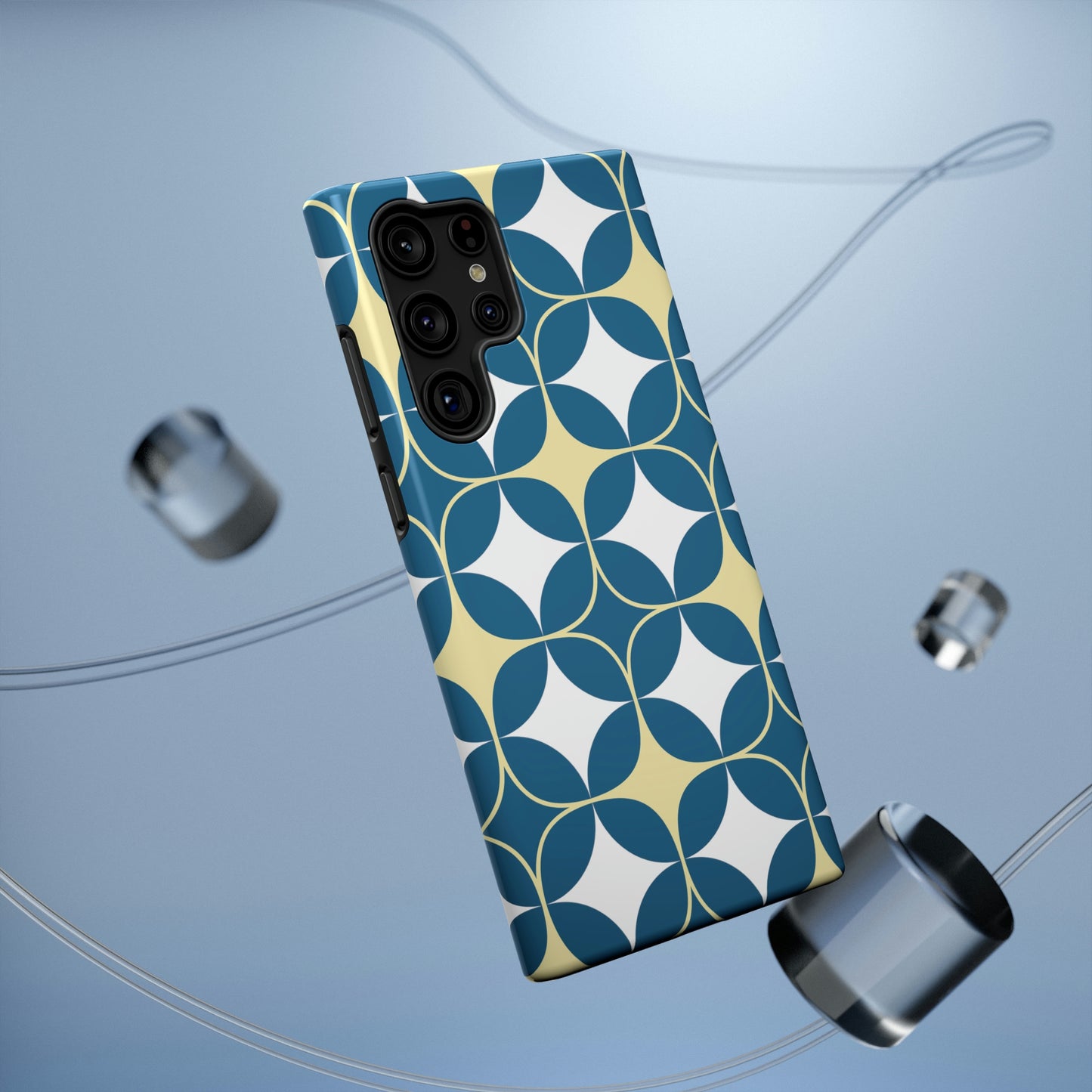 Geometric Blue Print Impact-Resistant Cases