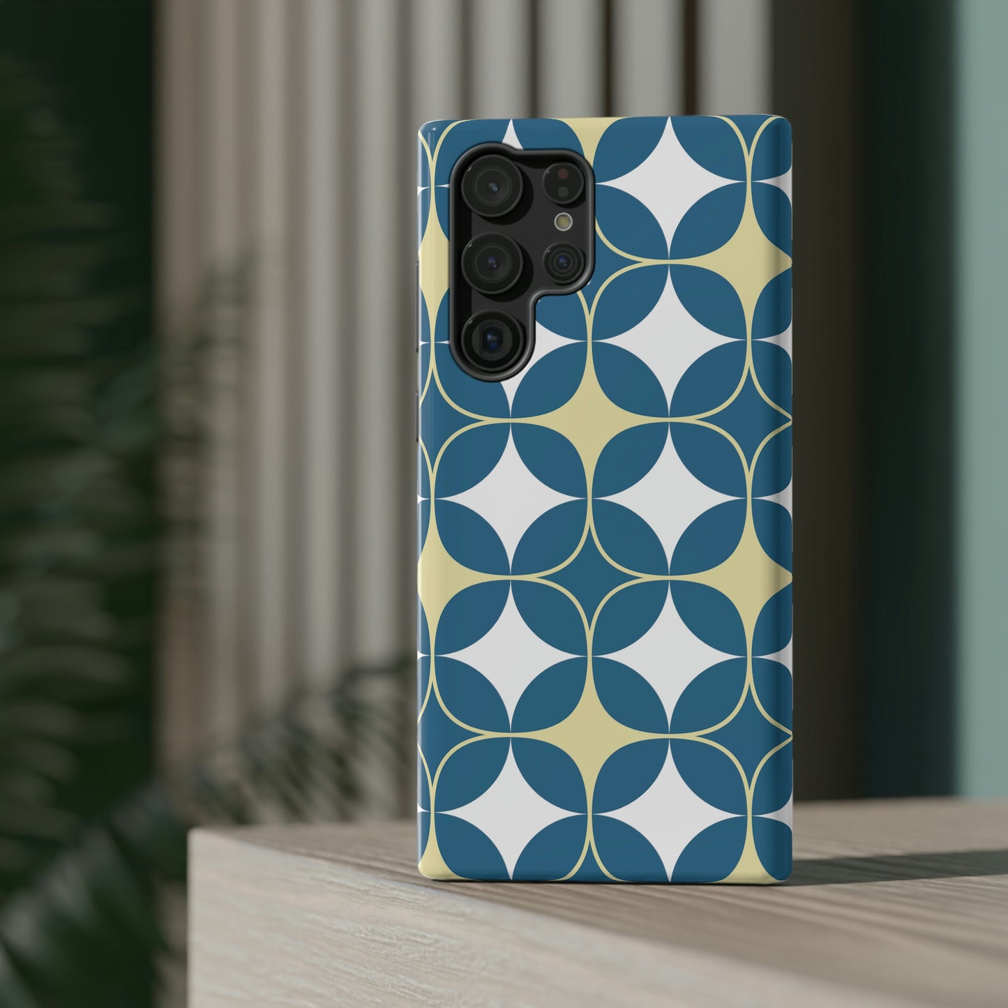Geometric Blue Print Impact-Resistant Cases