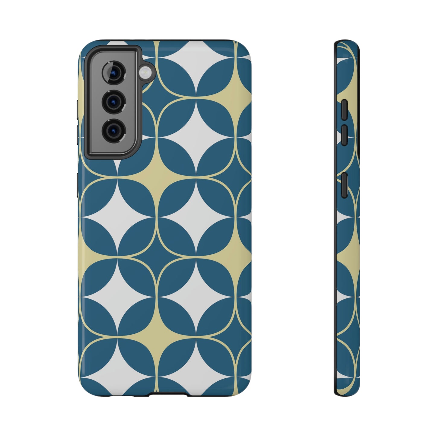 Geometric Blue Print Impact-Resistant Cases
