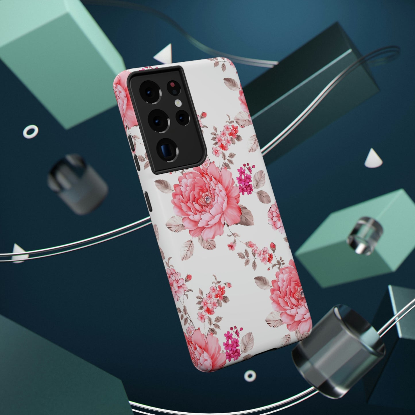 Pink Rose Impact-Resistant Cases