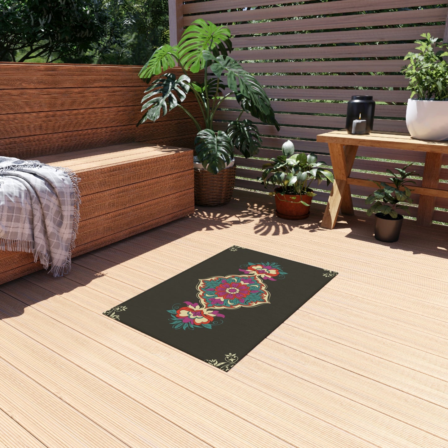 Mandela Print Outdoor Rug