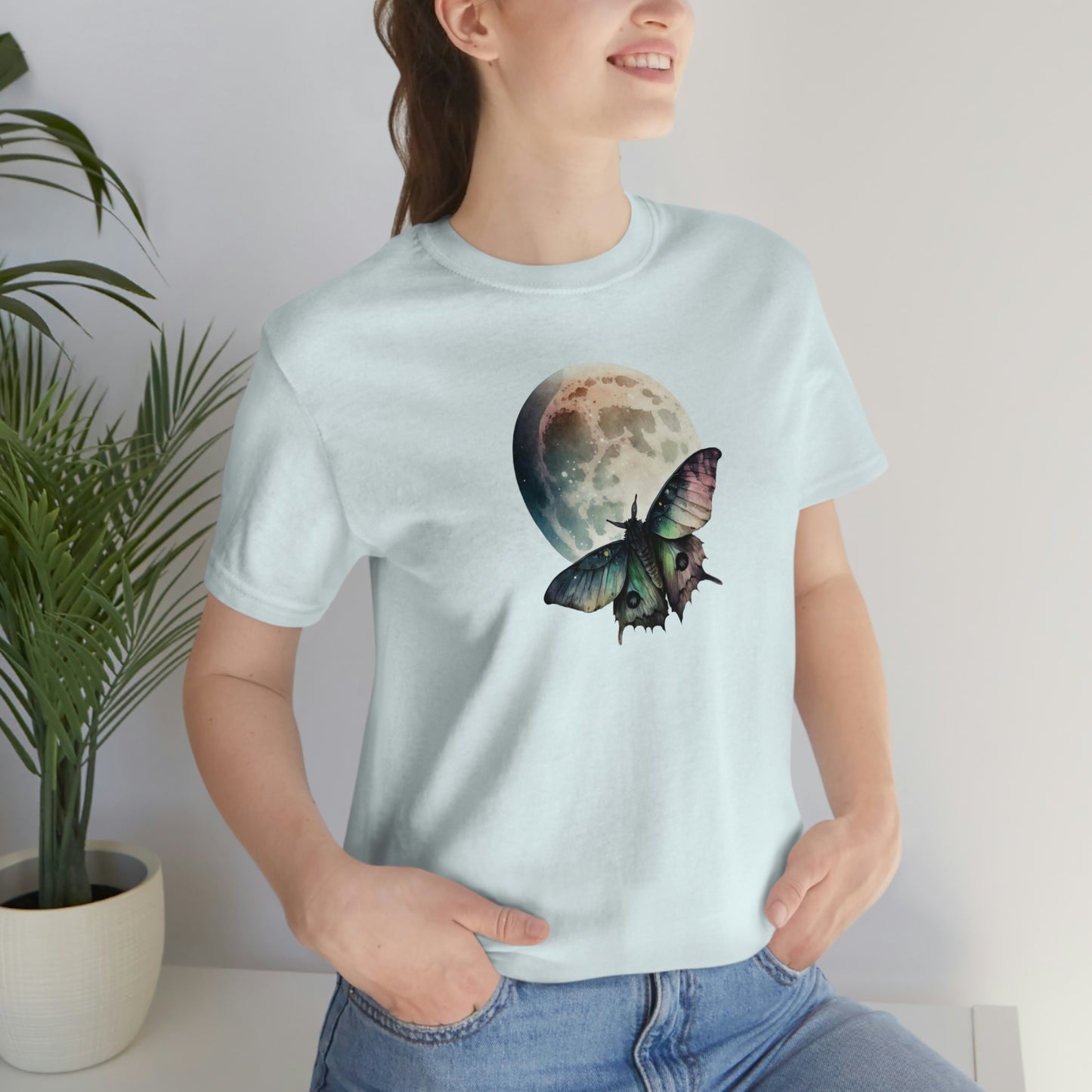 Lunar Moth Print Jersey Short Sleeve Tee