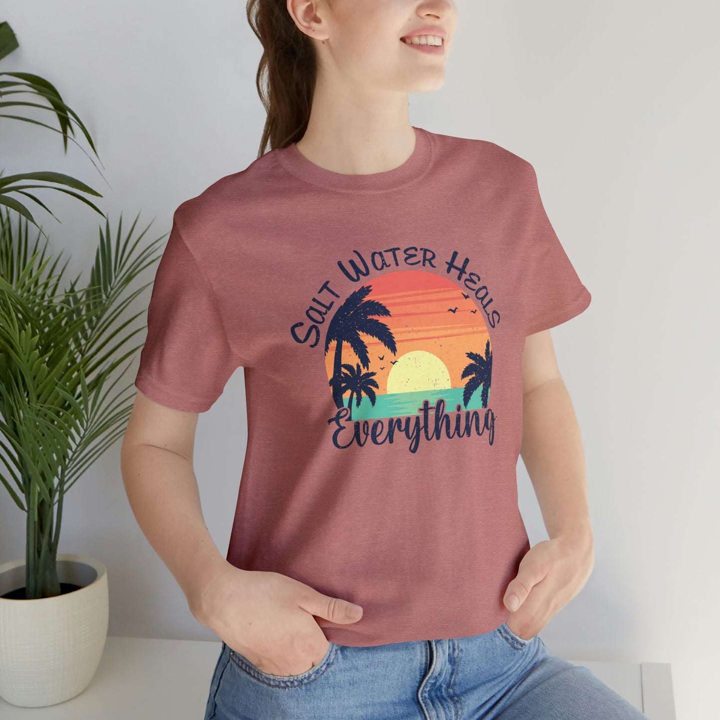 Saltwater Heals Everything Print Jersey Short Sleeve Tee