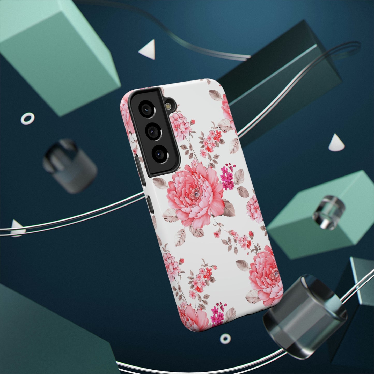 Pink Rose Impact-Resistant Cases