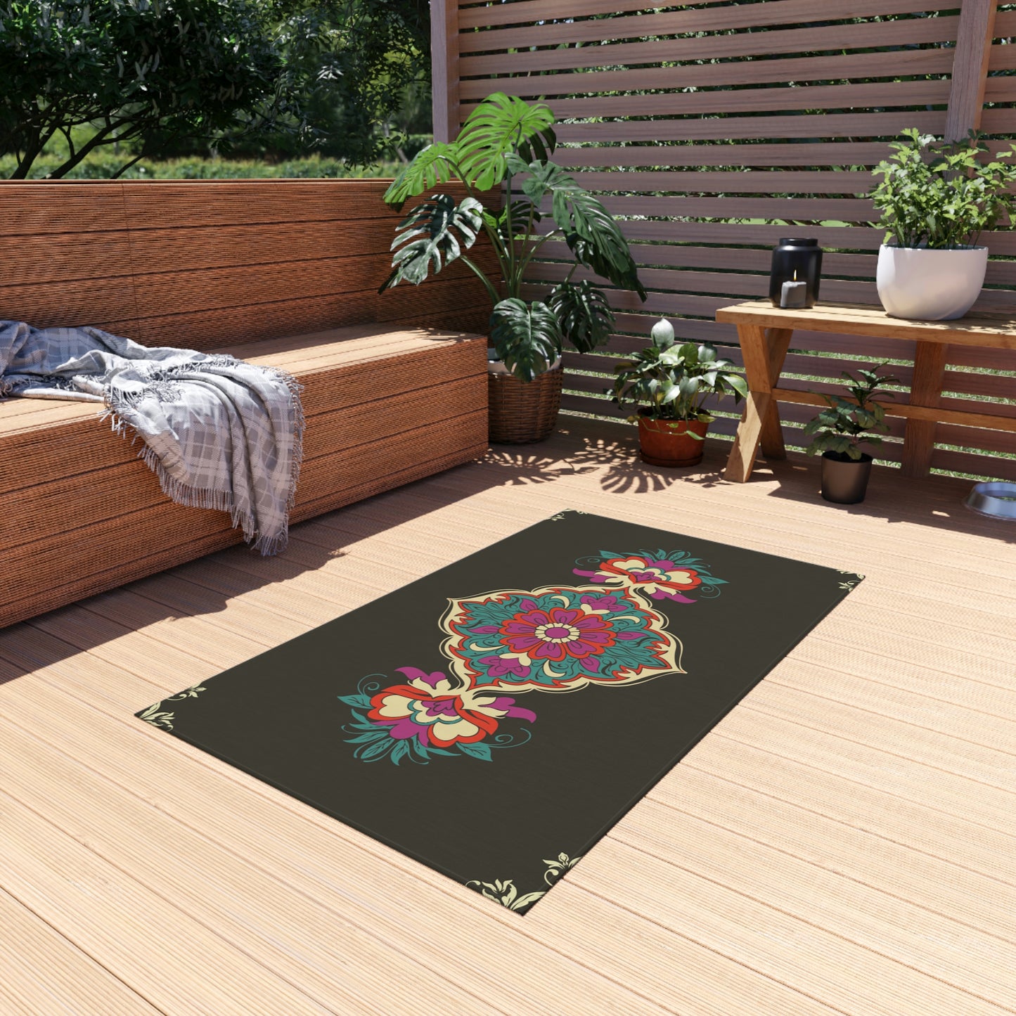 Mandela Print Outdoor Rug