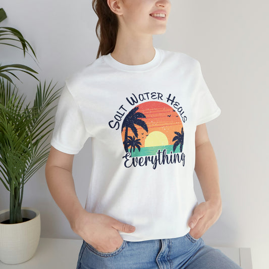 Saltwater Heals Everything Print Jersey Short Sleeve Tee