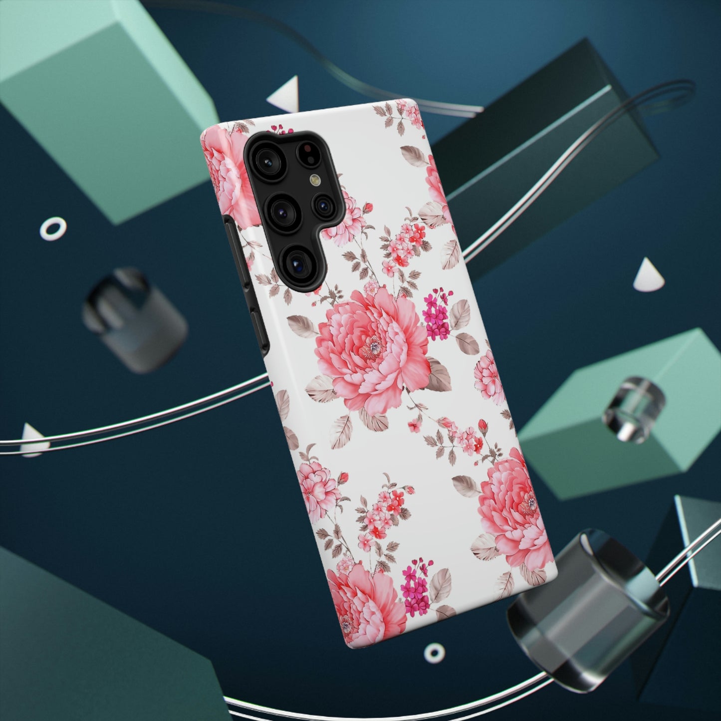 Pink Rose Impact-Resistant Cases