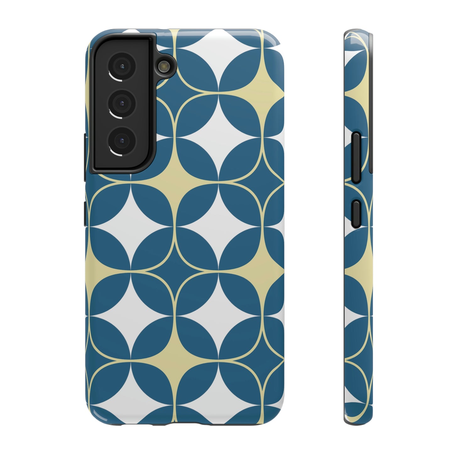 Geometric Blue Print Impact-Resistant Cases