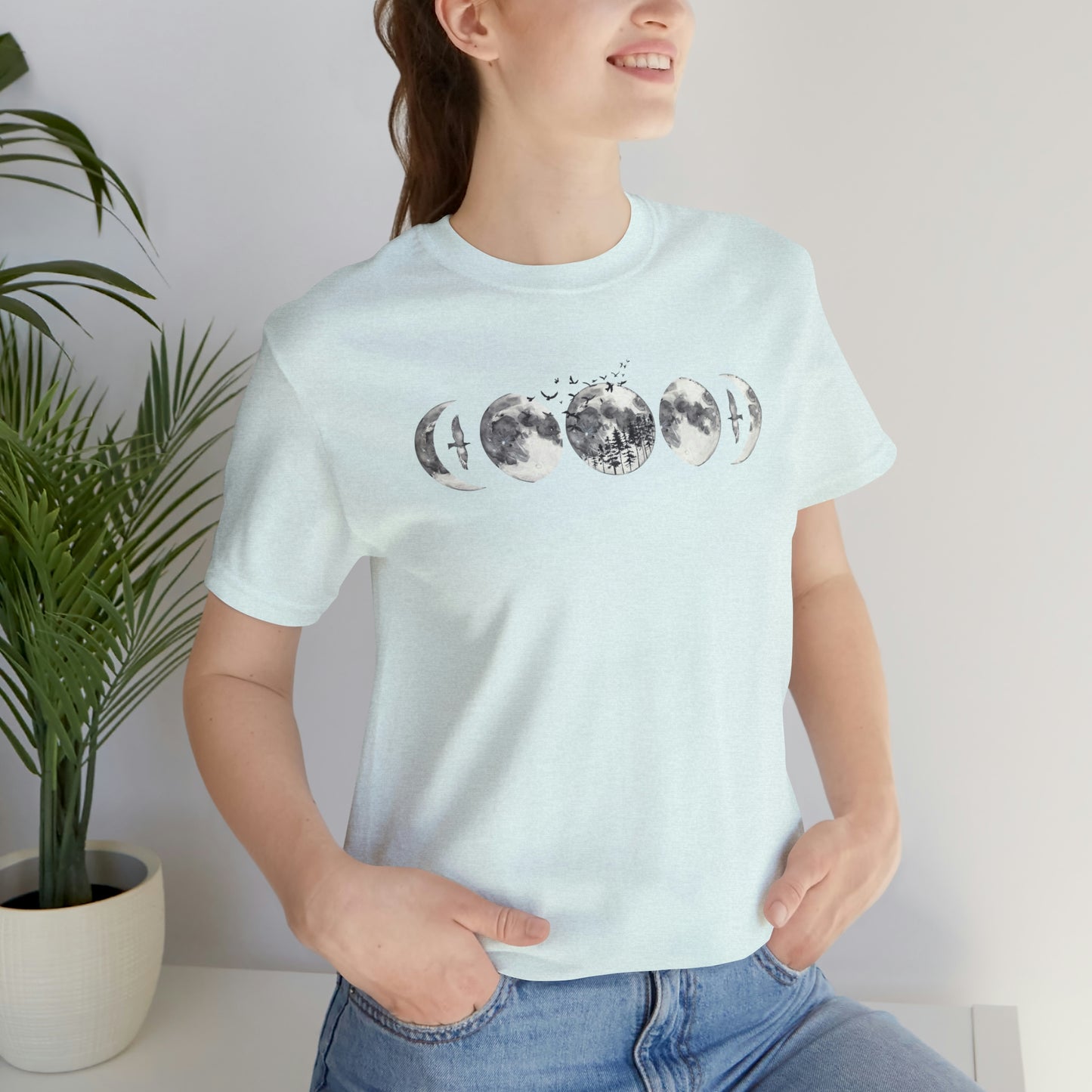 Moon Phases Print, Jersey Short Sleeve Tee